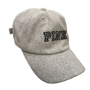PINK Victoria's Secret Gray Wool Baseball Cap Dog